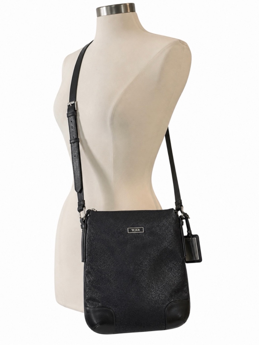 Tumi Black Voyageur RFID leather Crossbody Bag
